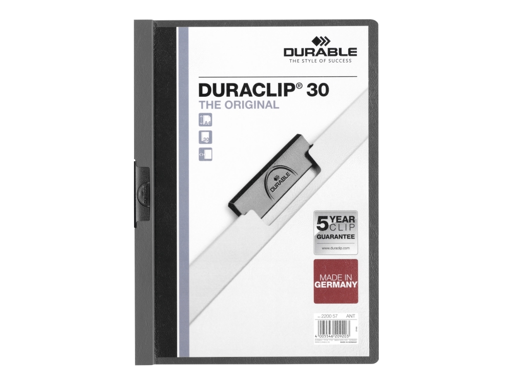 Durable 220057, Anthrazit, Grau, Pvc, 30 Blätter, A4, 1 Stück(E), Deutschland