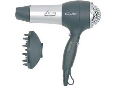 Bomann HTD 889 CB, Sort, Sølv, 2000 W, 230 V, 50 Hz, 280 mm, 234 mm