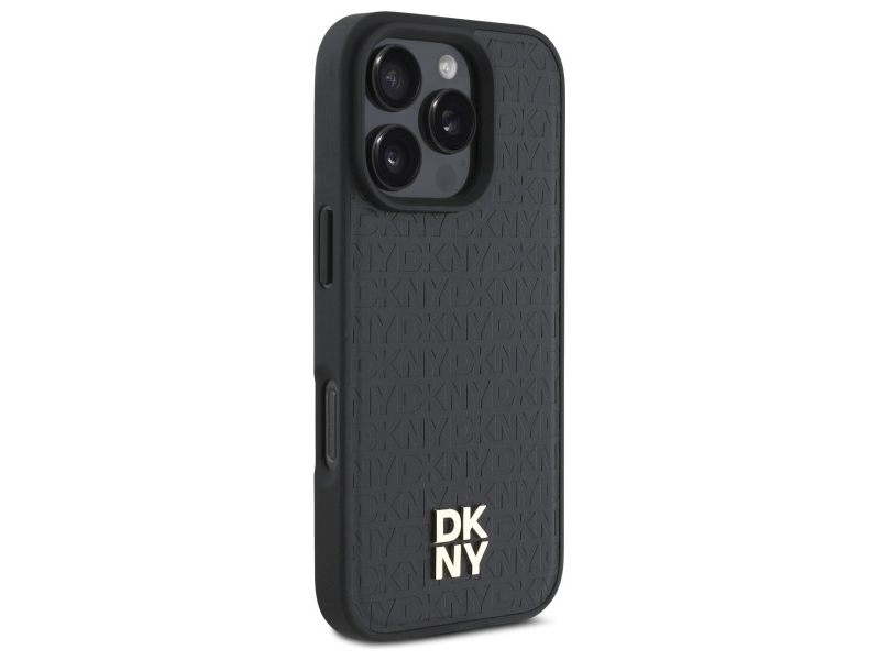 Dkny Dkhmp16lpshrpsk Apple Iphone 16 Pro 6.3" Deklas Telefonui Juodos Spalvos Repeat Pattern Stack Logo Magsafe
