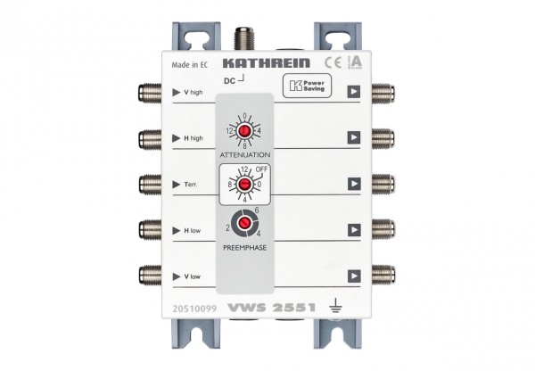 Kathrein VWS 2551, 1 inputs, 4 outputs, 950 - 2150 MHz, 45 dB, 16 - 15 dB, IP30