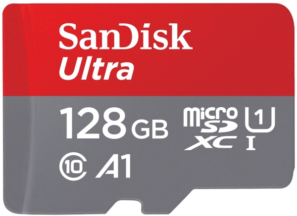 Sandisk Ultra - Flash-Speicherkarte (Microsdxc-Zu-Sd-Adapter Enthalten) - 128 Gb - A1 / Uhs-I U1 / Klasse10 - Microsdxc Uhs-I