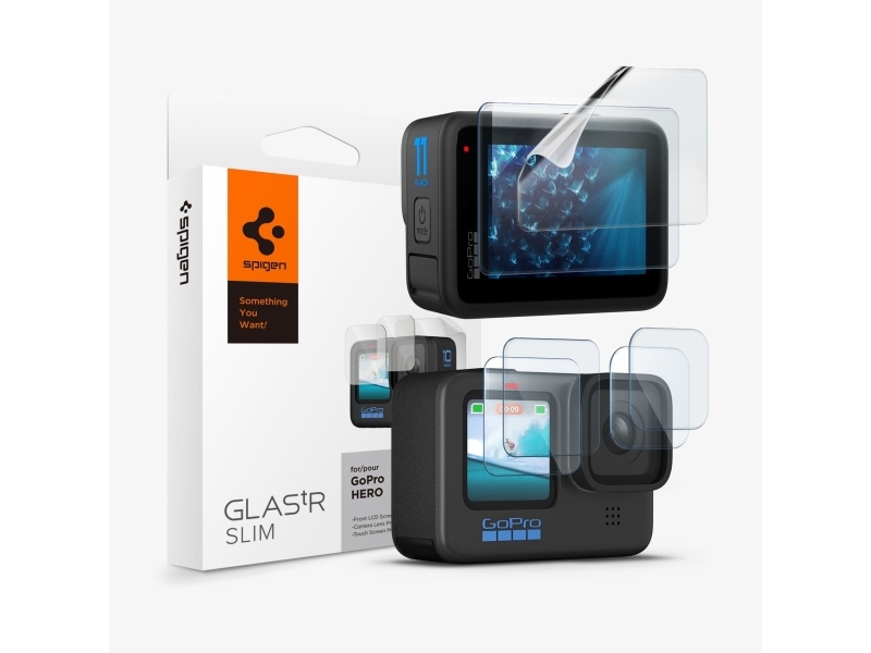 Spigen Hero11 Black Screen Protector, Transparent, Gopro Hero11 Black, Hærdet Glas, 62 Mm, 0,254 Mm, 40,9 Mm