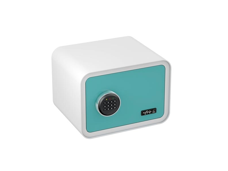 Basi Mysafe 350, Fritstående Pengeskab, Blå, Hvid, Kode, Elektronisk, Væg, 1 Hylder, Batteri