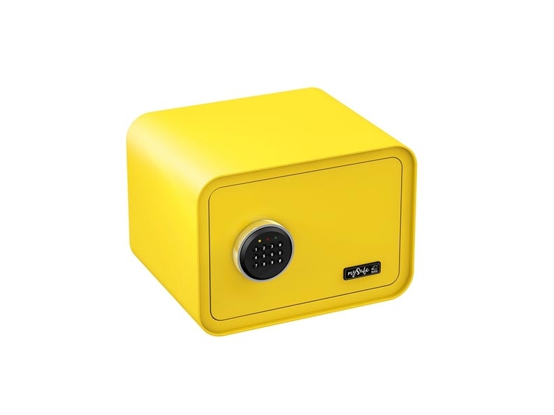 Basi Mysafe 350, Fritstående Pengeskab, Gul, Kode, Elektronisk, Væg, 1 Hylder, Batteri