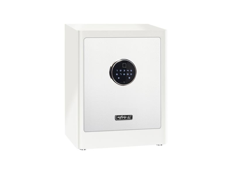 Basi Mysafe Premium 450, Fritstående Pengeskab, Hvid, Elektronisk, Kode, Fingeraftrykslæser, Væg, 1 Hylder, Batteri