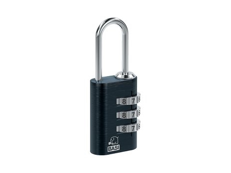 Basi 6170-4000-Schw, Konventionelle Hængelås, Kombinationslås, Sort, Aluminium, U-Formet, 3 Cifre