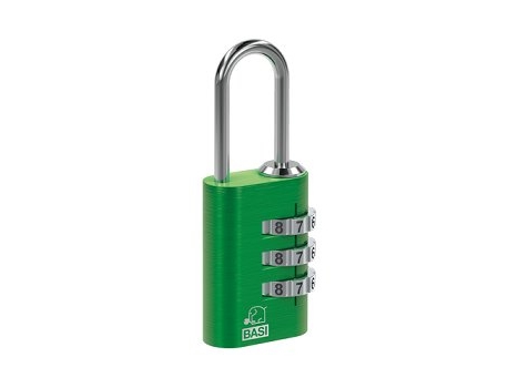 Basi 6170-4000-Grün, Konventionelle Hængelås, Kombinationslås, Grøn, Aluminium, U-Formet, 3 Cifre