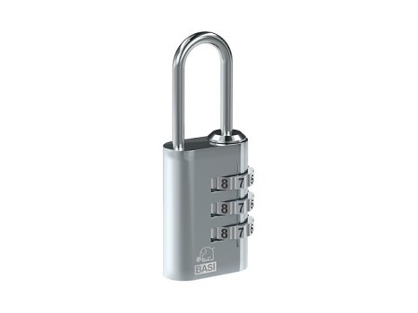 Basi 6170-4000-Silb, Konventionelle Hængelås, Kombinationslås, Sølv, Aluminium, U-Formet, 3 Cifre