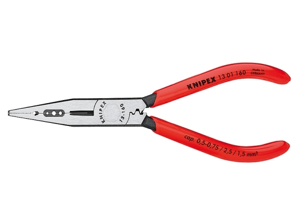 Knipex 13 01 160, Nåletang, Krom-vanadium-stål, Plast, Rød, 160 mm, 112 g
