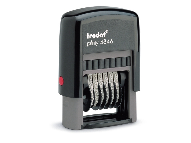 trodat-nummerstempel Printy 4846, 6-cifret, sort Trykstørrelse: 4 x 27 mm, selvfarvende, kropsfarve: (4846)