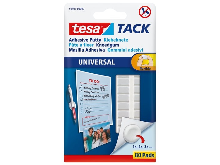 Tesa Tack, Monteringspude, Hvid, Indendørs, Papir, Blister