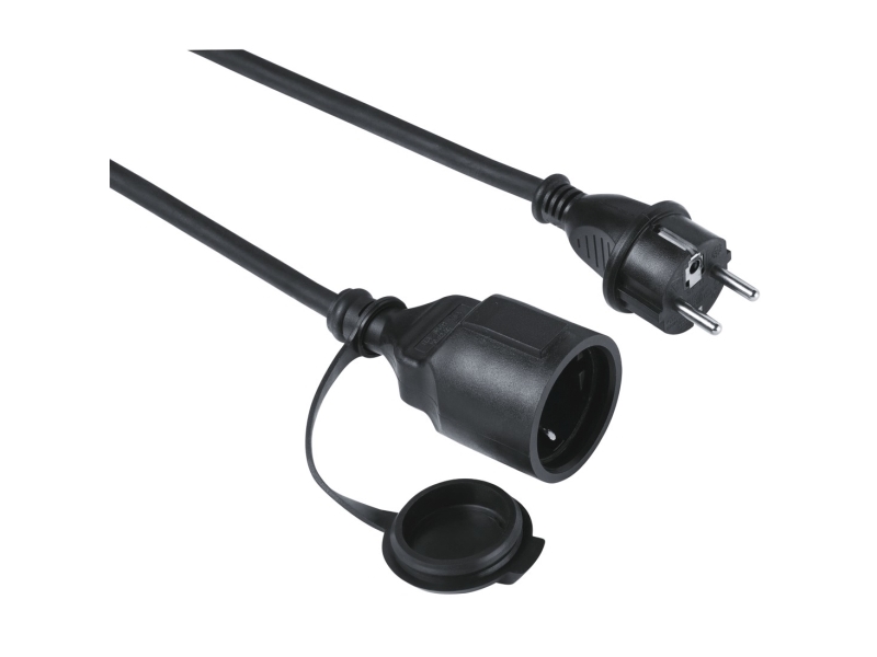 Hama Outdoor, 5 M, Draußen, Gerade, Ip44, Gummi, Schwarz