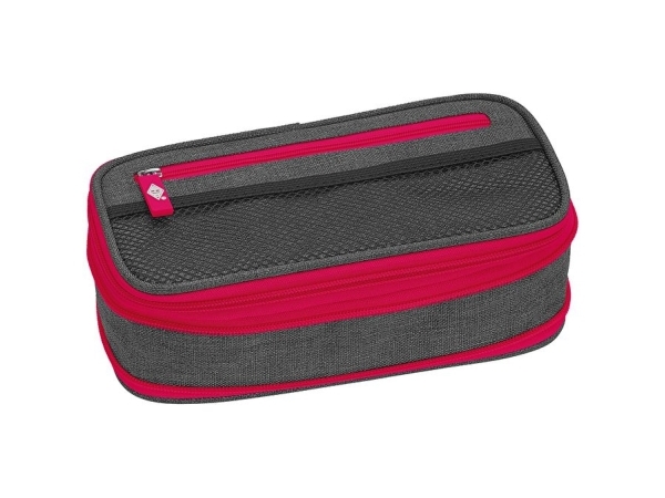 Wedo Schlamper-Etui Neon Stretch Mit Innenklappe, Neonrosa Grau Mit Neonfarbigen Reißverschlüssen, Das Stauwunder, - 1 Stück (242 44009)