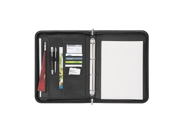 Wedo 58 6001, Læder, Sort, A4, 2 lommer, Visitkort, Papir, 275 mm