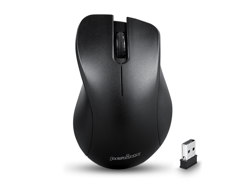 Perixx Perimice-621, Rechts, Optisch, Rf Wireless + Bluetooth + Usb Type-A, 1600 Dpi, Schwarz
