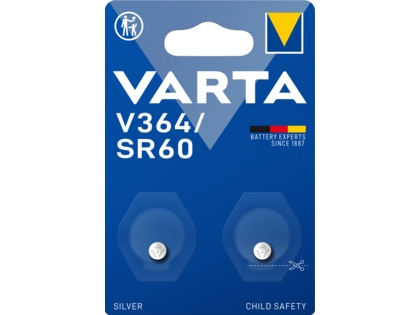 Varta V364, Einwegbatterie, Sr60, Siler-Oxid (S), 1,55 V, 2 Stück(E), Silber