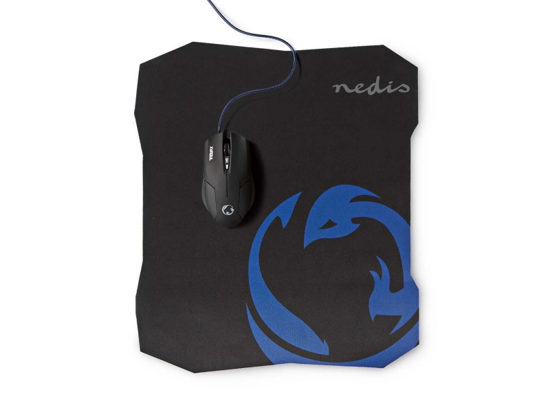 Nedis Gmmp100bk, Højre Hånd, Optisk, Usb Type-A, 2400 Dpi, Sort, Blå