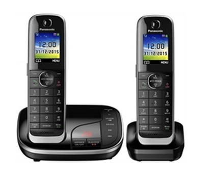 Panasonic Kx-Tgj322, Dect-Telefon, Freisprecheinrichtung, 250 Eintragungen, Anrufer-Identifikation, Sms (Kurznachrichtendienst), Schwarz