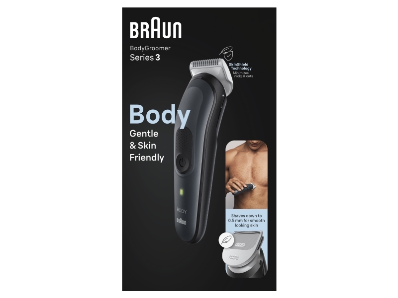 Braun Bodygroomer 3 Bg3340, Wechselstrom/Batterie, Schwarz, Grau