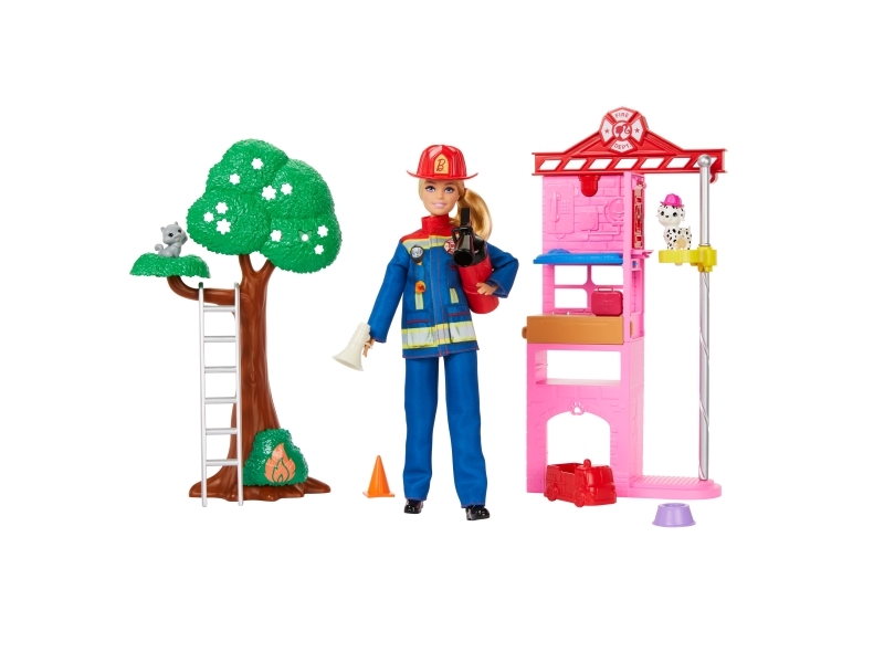 Barbie Firefighter Playset With Blonde Fashion Doll, Fire Station, 2 Pets & 10+ Accessories, Fashion Doll, Female, 3 Yr(S), Girl, 315.4 Mm, 500 G