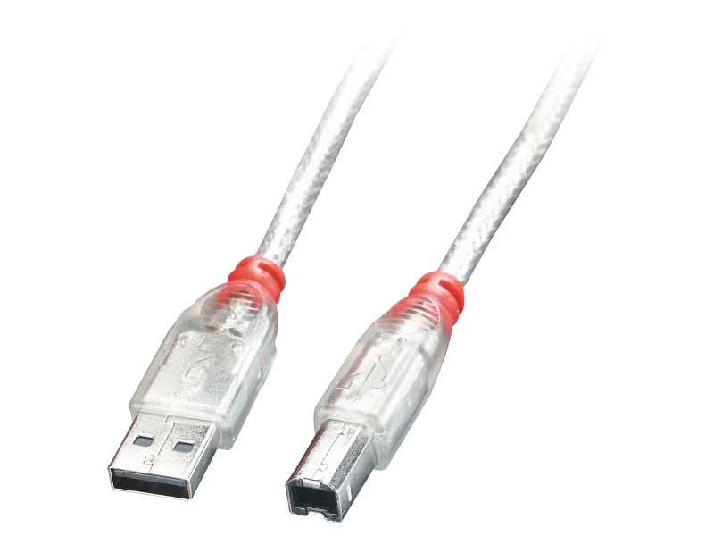 Lindy 41753, 2 M, Usb A, Usb B, Usb 2.0, 0,48 Gbit/S, Transparent
