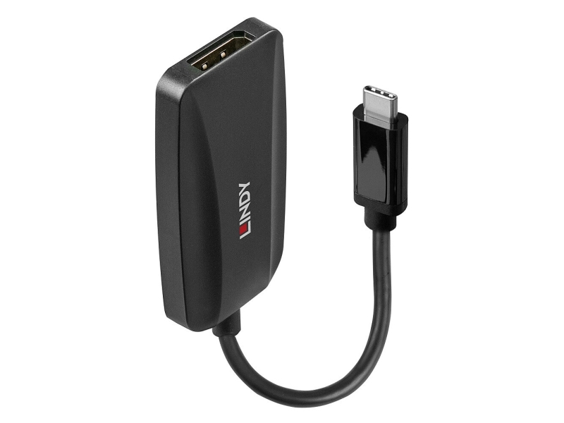 Lindy 43337, 0,13 m, USB Type-C, DisplayPort, Hanstik, Hunstik, Lige