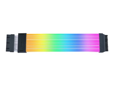 Lian Li Strimer Wireless - Forlængerkabel til strøm - 24 pin ATX (hun) til 24 pin ATX (han) - 26 cm - sort, hvid