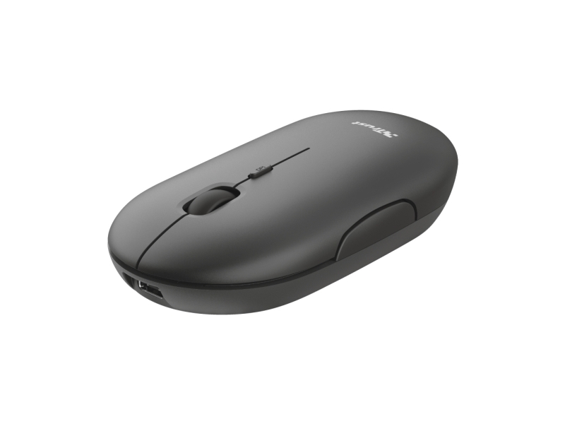 Trust Puck, Ambidextrous, Optisk, Rf Trådløs + Bluetooth, 1600 Dpi, Sort