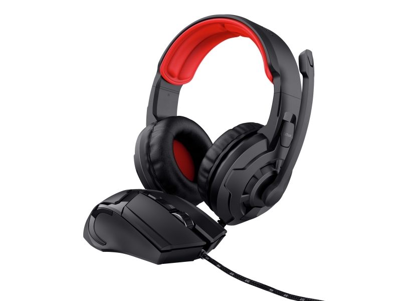 Trust 24761, Kabelgebunden, Gaming, 455 G, Kopfhörer, Schwarz, Rot