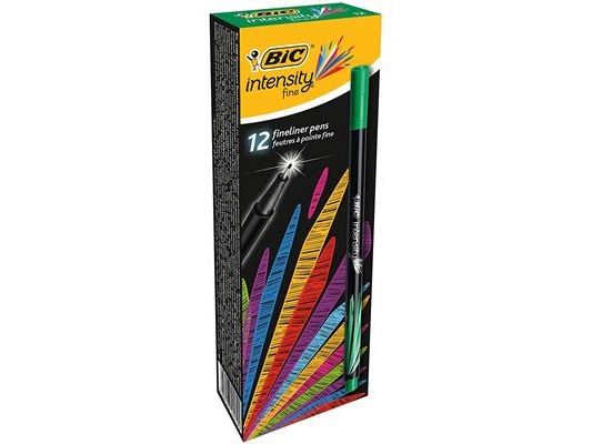 Bic Fineliner Intensity, Fein, 1 Farben, Grün, 0,4 Mm, Schwarz, Grün, 12 Stück(E)
