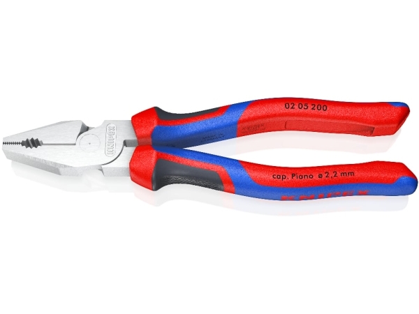 Knipex 02 05 200, Elektrikerzange, 2,5 Cm, Stahl, Kunststoff, Blau, Rot, 200 Mm