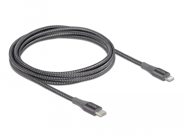 Delock 86632, 2 M, Lightning, Usb A, Hanstik, Hanstik, Grå