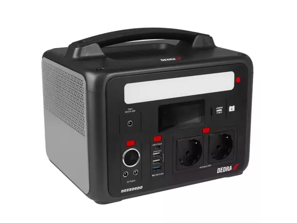 DEDRA DEZS0600, Lithium jern fosfat (LiFePO4), 50000 mAh, Vekselstrøm, Cigartænder, DC, USB, 640 Wh, 1200 W, 8,5 t