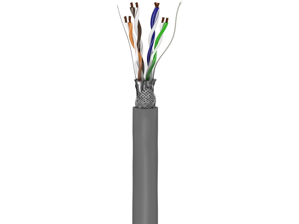 Goobay Cat 5E Netzwerkkabel, Sf/Utp, Grau, Kupferleiter (Cu), Awg 26/7 (Stranded), Pvc-Kabelmantel, 100 M, 100 M, Cat5e, Sf/Utp (S-Ftp), Grau
