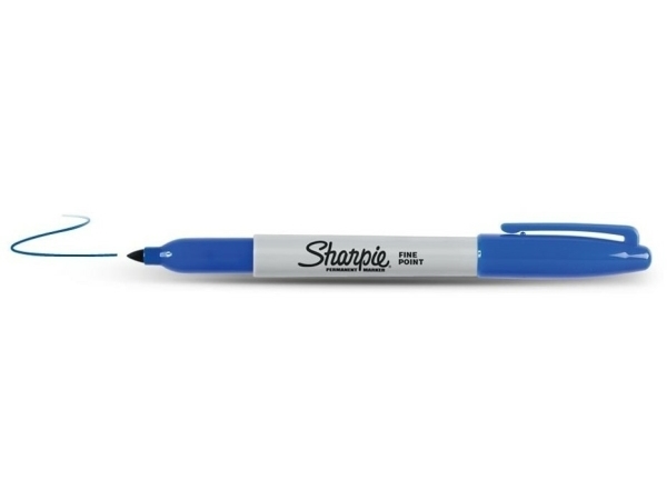 Permanent Marker, Sharpie, 1 Mm, Fin, Rund, Blå