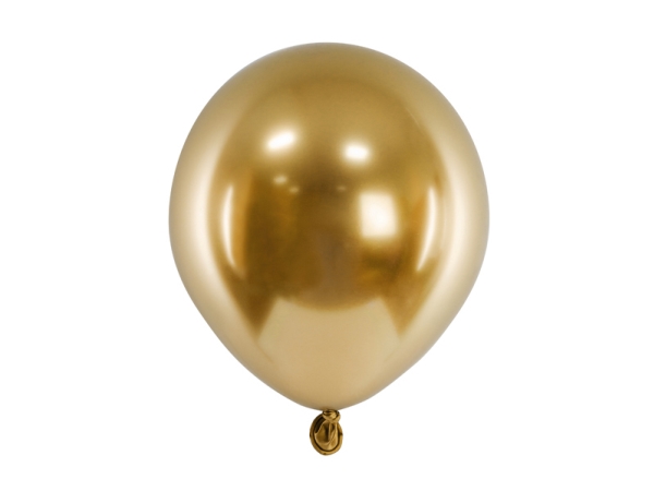 Partydeco Chb1-5-019-50, Spielzeugballon, Latex, Gold, Mottoparty, Rund, Nicht Für Kinder Unter 36 Monaten Geeignet