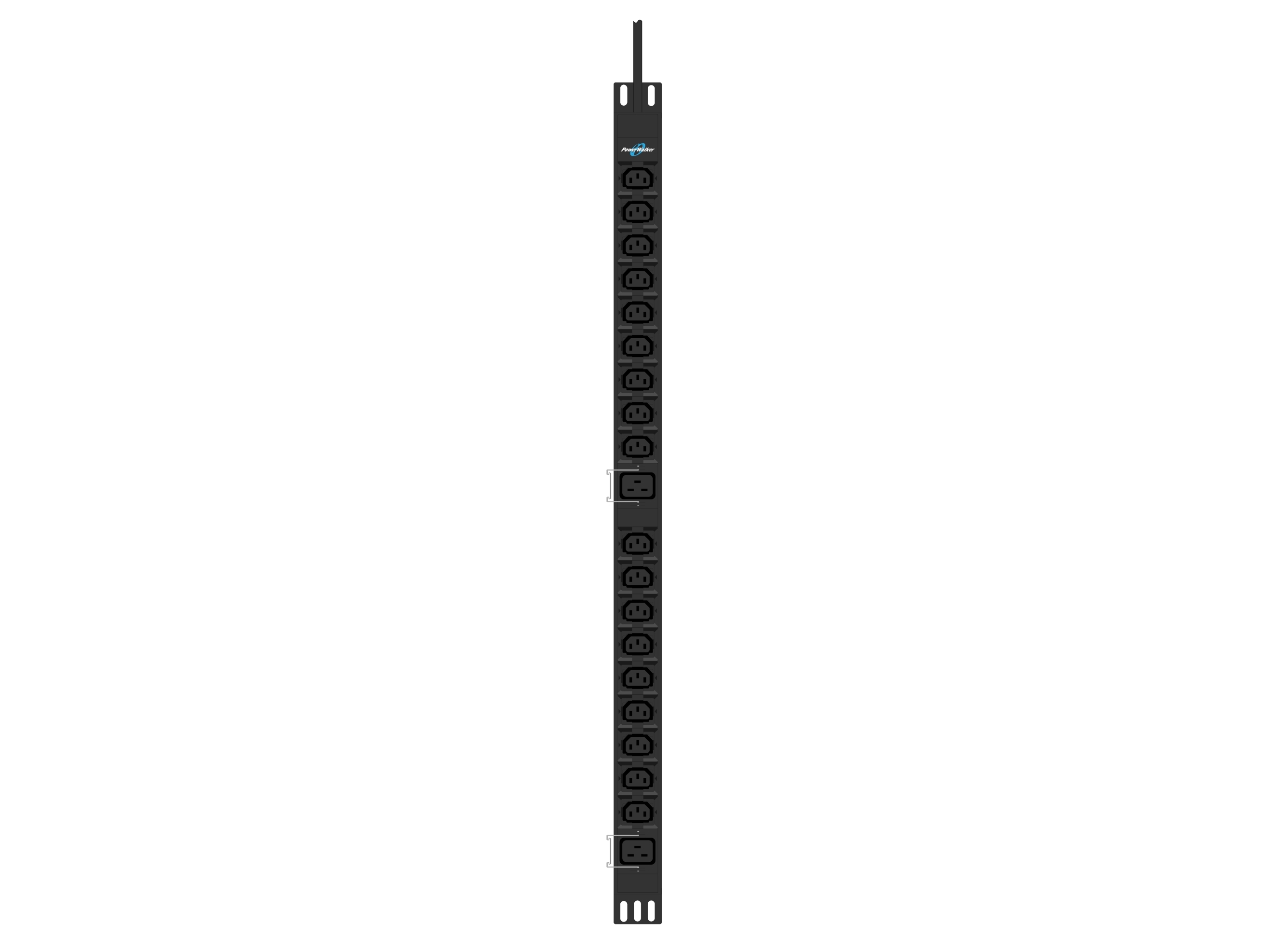 Powerwalker 10133024, Standard, 0U, Senkrecht, Schwarz, 20 Ac-Ausgänge, C13-Koppler, C19-Koppler