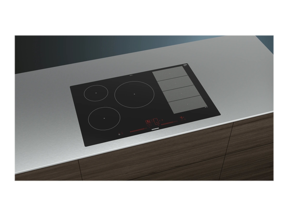 Siemens iQ700 EX801LVC1E - Induktions kogeplade - 5 plader - Niche - bredde: 78 cm - dybde: 50 cm - skyl - sort