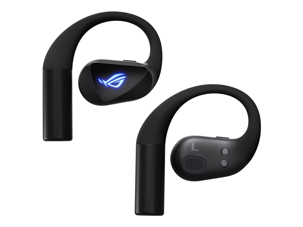 Asus Rog Cetra - Ægte Trådløse Øretelefoner Med Mik. - Åbent Øre - Bluetooth/2,4 Ghz Radiofrekvens - Aktiv Støjfjerning - Sort