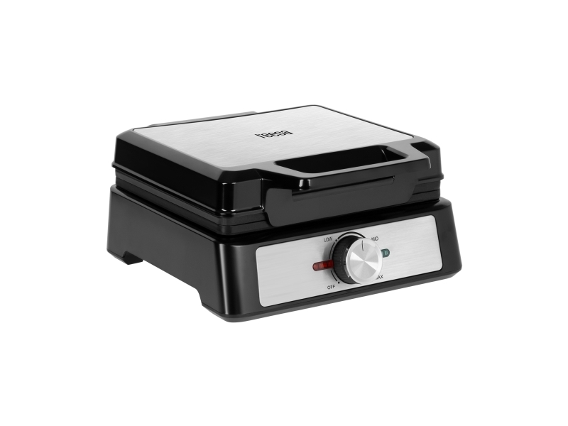 Teesa Wafelijzer zeer compact model 1600 Watt, 2 vaffel/vafler, Rektangulær, Sort, Rustfrit stål, Aluminium, Rustfrit stål, 0,75 m, 1600 W