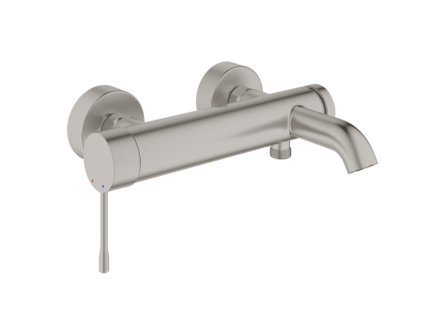 Grohe Essence etgr kar væg udv - Etgrebsbatteri til kar & brus, DN 15, Supersteel