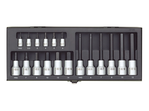 Proxxon 23 100, 18 Pc(S), 2,2.5,3,4,5,6,7,8,10,12 Mm, 25.4 / 4 Mm (1 / 4"), Box