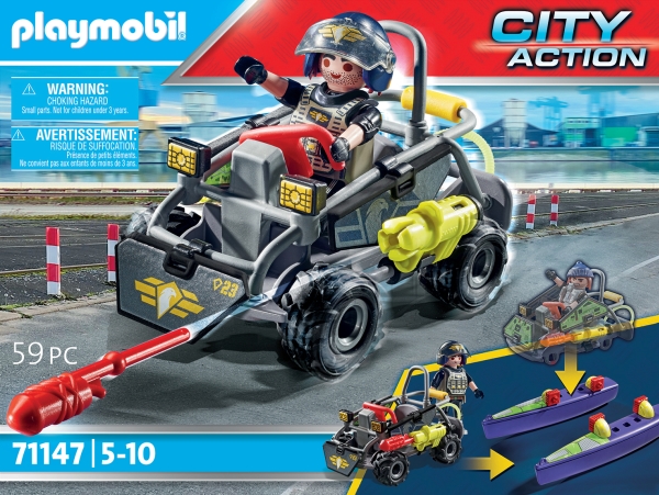 Playmobil City Action Swat-Multi-Terrain-Quad, Aktion/Abenteuer, 5 Jahr(E), Mehrfarbig, Kunststoff