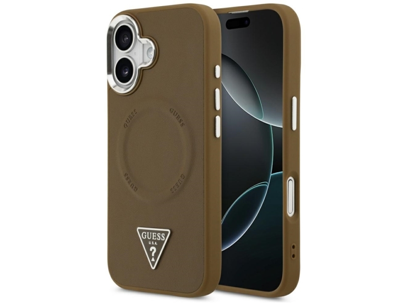 Etui Guess Triangle Logo Magsafe Na Iphone 17 - Brązowe