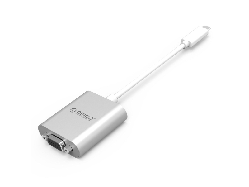 Adapter Av Orico Adapter Orico Ptav Usb-C - Vga I Mini Jack 3.5 Mm Full Hd 0.15 M - Srebrny