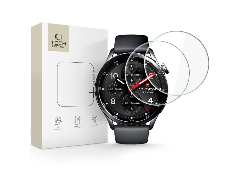 4Kom.Pl Hærdet Glas Tech-Protect Glass Fit+ 2-Pak Til Xiaomi Watch S5 (46 Mm) Klar