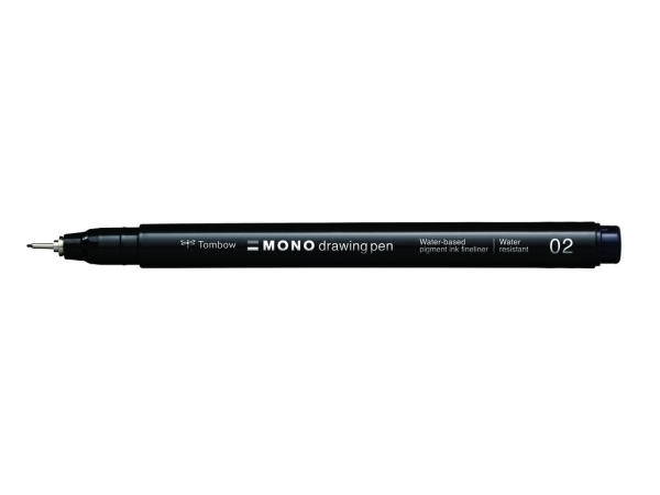 Tombow WS-EFL-H-02, Sort, Fin, Sort, Rund, 0,3 mm, 1 stk