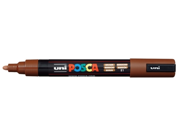 Posca Pc-5M, Brun, Flerfarvet, 1 Farver, Mellem, Vandbaseret Blæk, Projektilspids