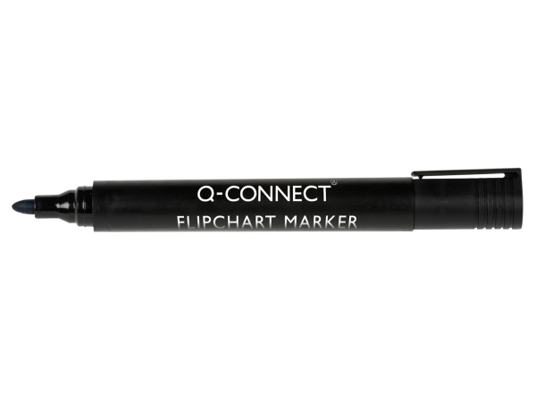 Q-Connect Flipchart-Marker, Rund, Schwarz