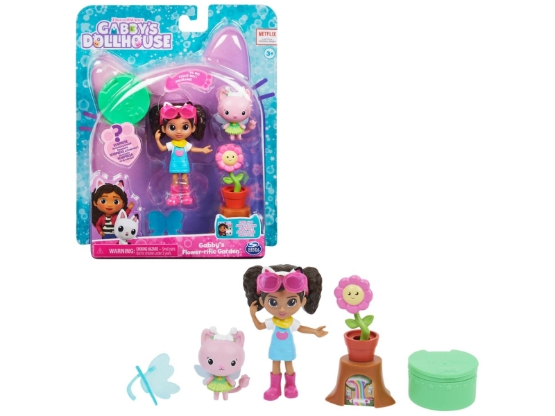 Gabby''s Dollhouse Dreamworks - Cat-Tivity Set, Flower-Rific Garden - Garten Set Mit Gabby Und Kitty Fee (Engl. Kitty Fairy), 3 Jahr(E), Mehrfarbig